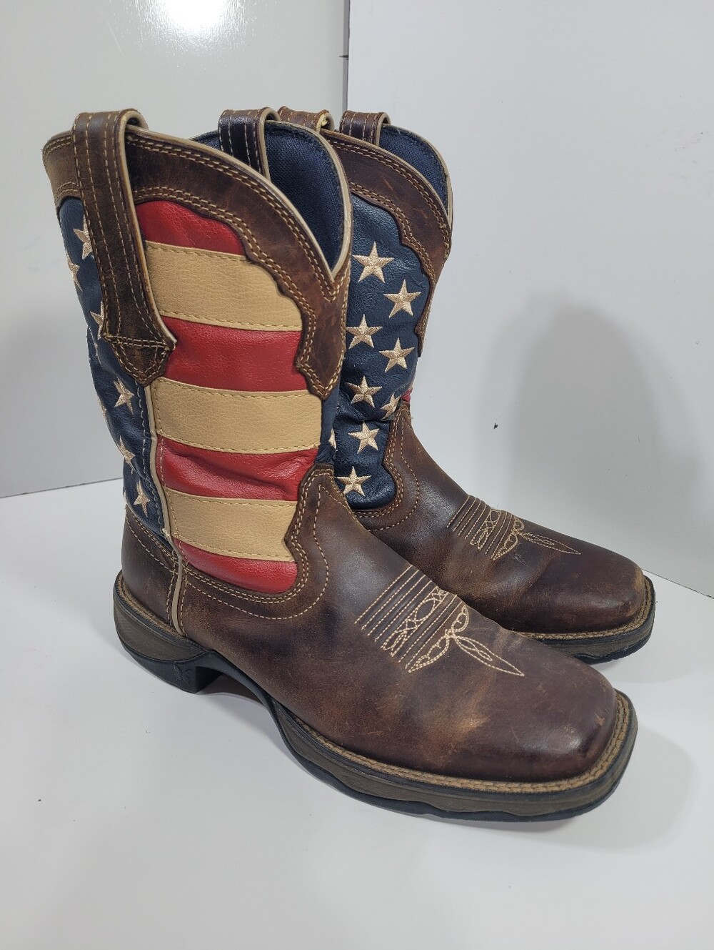 Durango Lady Rebel RD4414 Women Size 8 M Patriotic American Flag Cowboy Boots